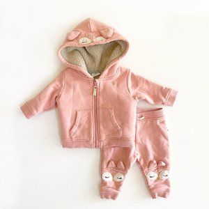 Fat Face Pink Winter Sweat Suit with "Fox" accents